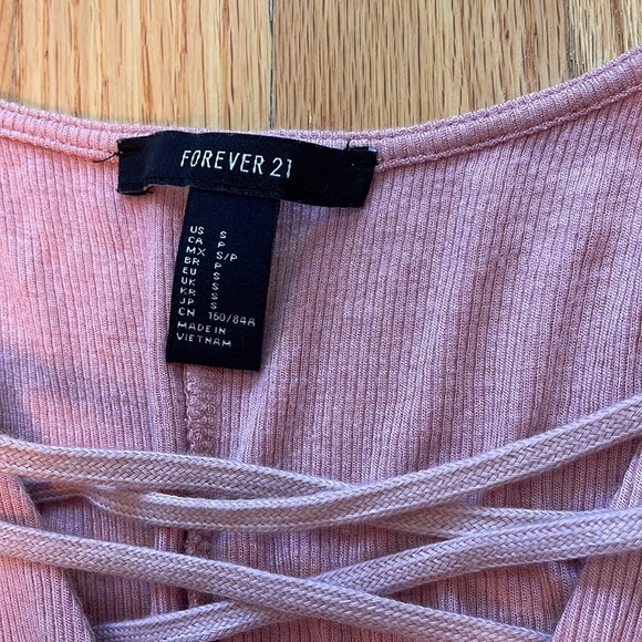 Forever21 Pink Criss Cross Sexy Front Detail Sleeveless Tank Midi Bodycon Dress - Picture 3 of 6